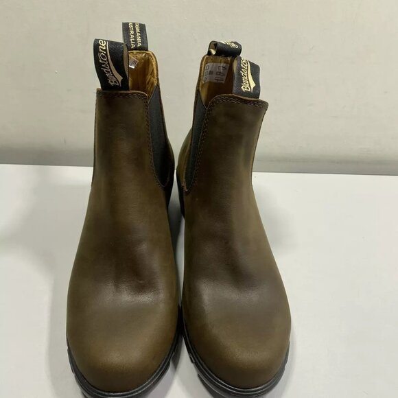 NEW BLUNDSTONE Womens Elastic Sided Heel Boots Size 9 Pull-On Chelsea Brown - Picture 6 of 8